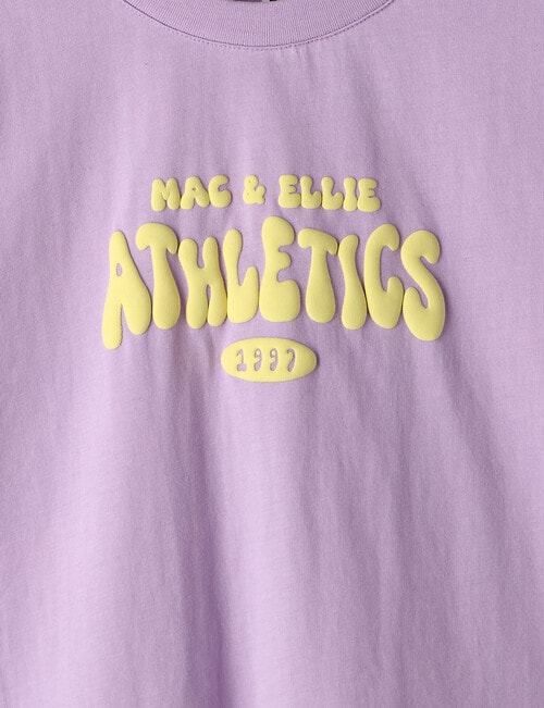 Mac & Ellie Athletics Club Short Sleeve Boxy Tee, Lilac product photo View 02 L