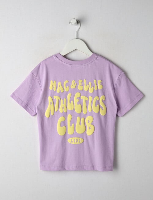 Mac & Ellie Athletics Club Short Sleeve Boxy Tee, Lilac product photo View 03 L