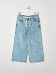Mac & Ellie Wide Leg Elasticated Jean, Light Blue product photo