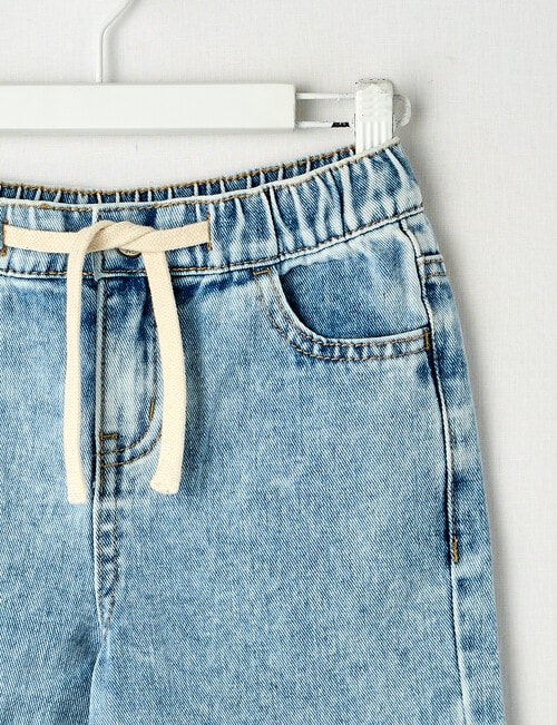 Mac & Ellie Wide Leg Elasticated Jean, Light Blue product photo View 02 L