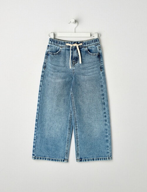 Mac & Ellie Wide Leg Elasticated Jean, Med Blue product photo