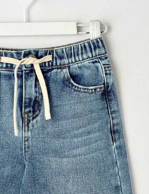 Mac & Ellie Wide Leg Elasticated Jean, Med Blue product photo View 02 L