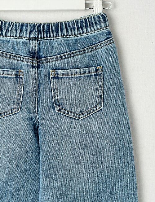 Mac & Ellie Wide Leg Elasticated Jean, Med Blue product photo View 03 L