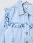Mac & Ellie Embroidered Bows Denim Frill Jacket, Light Blue product photo View 02 S