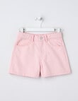 Mac & Ellie Relaxed Denim Short, Pink Sorbet product photo