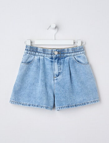 Mac & Ellie Loose Fit Denim Short, Washed Blue product photo
