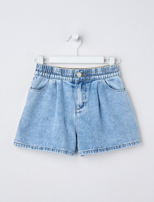 Mac & Ellie Loose Fit Denim Short, Washed Blue product photo