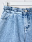Mac & Ellie Loose Fit Denim Short, Washed Blue product photo View 03 S