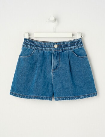 Mac & Ellie Loose Fit Denim Short, Mid Blue product photo