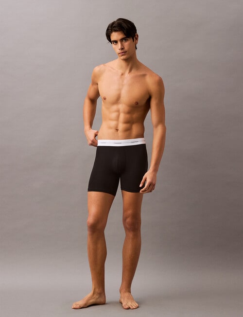 Calvin Klein Stretch Modal Cotton Boxer Brief, 3-Pack, Black product photo View 06 L