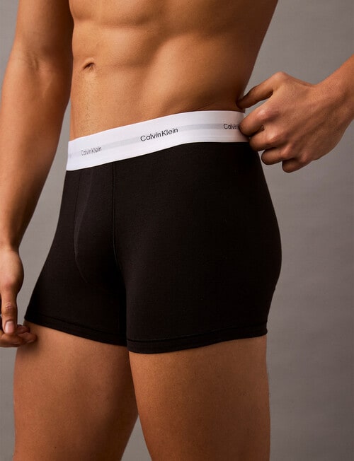 Calvin Klein Stretch Modal Cotton Boxer Brief, 3-Pack, Black product photo View 05 L