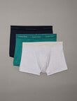 Calvin Klein Cotton Classic Trunk, 3-Pack, Black, Chalk & Saltwater Aqua product photo