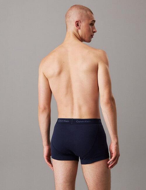 Calvin Klein Cotton Classic Trunk, 3-Pack, Black, Chalk & Saltwater Aqua product photo View 03 L