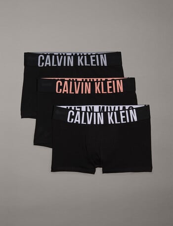 Calvin Klein Intense Power Cotton Trunk, 3-Pack, Black & Waistband Logos product photo