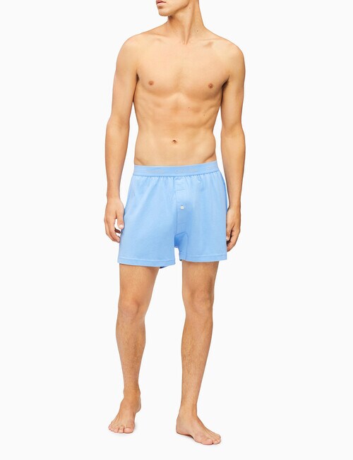 Calvin Klein Cotton Classic Knit Boxer, 3-Pack, Blue Bay, Minnow & Medieval Blue product photo View 02 L