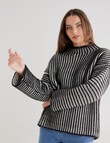 Mineral Wyatt Ribbed Sweater, Black & White product photo