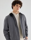 Tarnish Heavy Twill Cord Collar Jacket, Charcoal product photo