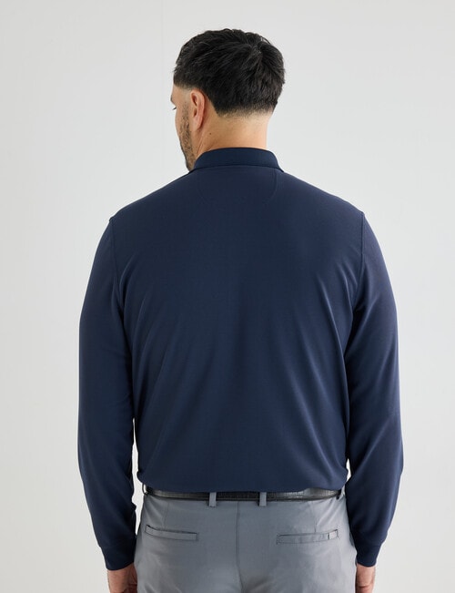 Greg Norman Long Sleeve Polo Shirt, Navy product photo View 02 L