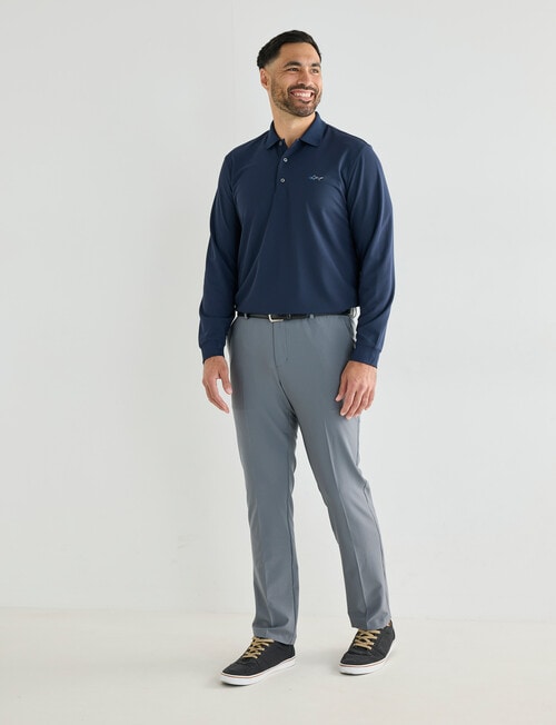 Greg Norman Long Sleeve Polo Shirt, Navy product photo View 03 L
