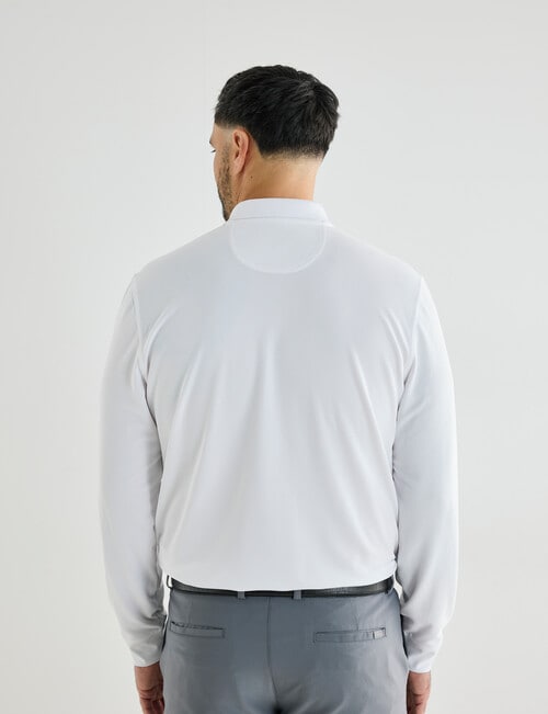 Greg Norman Long Sleeve Polo Shirt, White product photo View 02 L