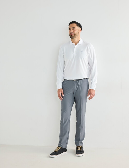 Greg Norman Long Sleeve Polo Shirt, White product photo View 03 L