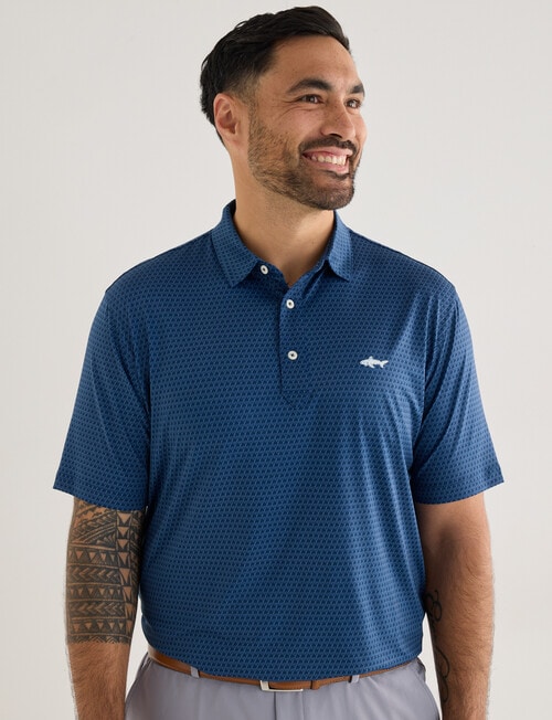 Greg Norman Short Sleeve Polo Shirt, Driver Blue product photo View 06 L