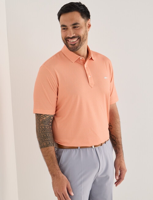 Greg Norman Short Sleeve Polo Shirt, Driver Coral product photo