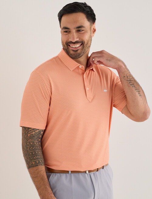 Greg Norman Short Sleeve Polo Shirt, Driver Coral product photo View 05 L