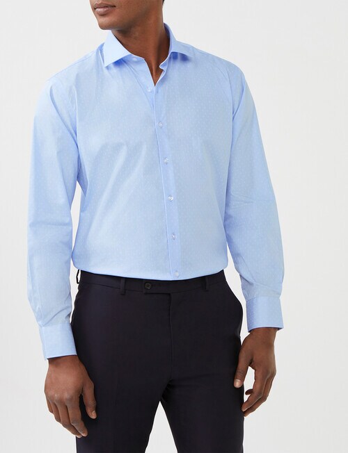 Van Heusen Star Print Tailored Long Sleeve Shirt, Blue product photo