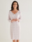 Ruby & Bloom V-Neck Lace Detail Nightie, Pink Lace Print product photo