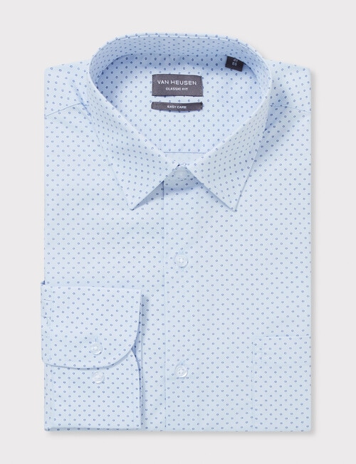 Van Heusen Star Print Long Sleeve Classic Shirt, Blue product photo View 03 L