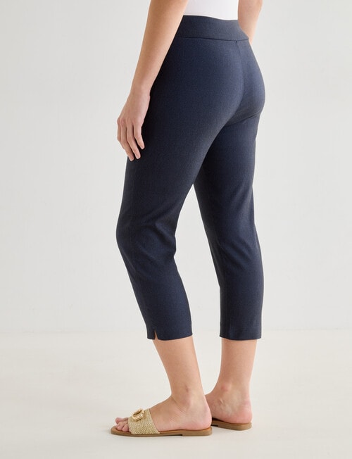 Ella J Bengaline Classic Crop Pant, Washed Navy product photo View 02 L