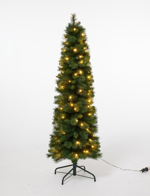 Christmas Shop Slim Swiss Pine Pre-Lit Tree, Dual Lights, 152cm/5ft product photo