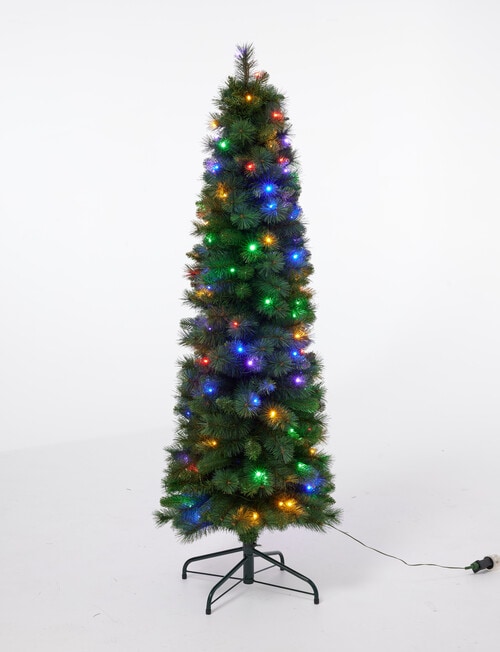 Christmas Shop Slim Swiss Pine Pre-Lit Tree, Dual Lights, 152cm/5ft product photo View 02 L