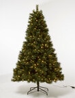 Christmas Shop Queenstown Pine Instant Pre-Lit Tree, Dual Lights with 10 Functions, 210cm/7ft product photo