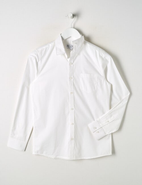 High Street Long Sleeve Formal Shirt, White product photo