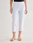 Ella J Bengaline Wide Leg Crop Pant, White product photo