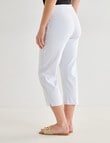 Ella J Bengaline Wide Leg Crop Pant, White product photo View 02 S