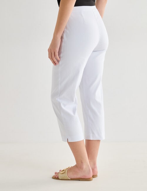 Ella J Bengaline Wide Leg Crop Pant, White product photo View 02 L