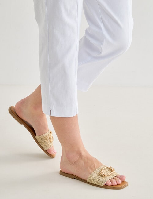 Ella J Bengaline Wide Leg Crop Pant, White product photo View 03 L