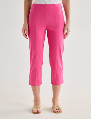 Ella J Bengaline Wide Leg Crop Pant, Pink product photo