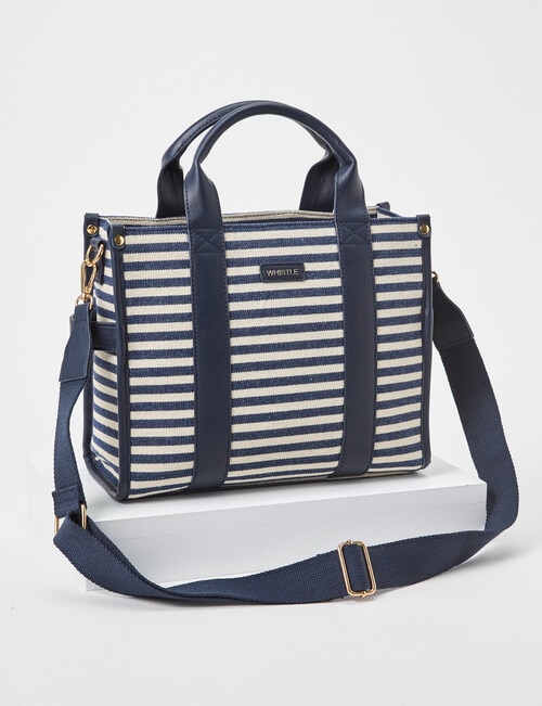 Whistle Accessories Stripe Shopper Bag, Navy & White product photo