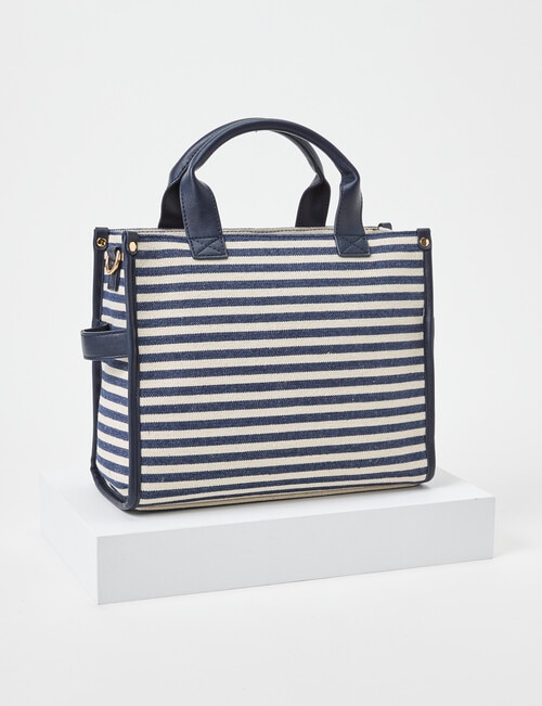 Whistle Accessories Stripe Shopper Bag, Navy & White product photo View 03 L