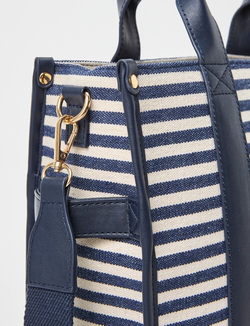Whistle Accessories Stripe Shopper Bag, Navy & White product photo View 04 L