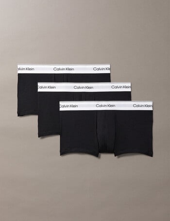Calvin Klein Cotton Stretch Low Rise Trunk, 3-Pack, Black product photo