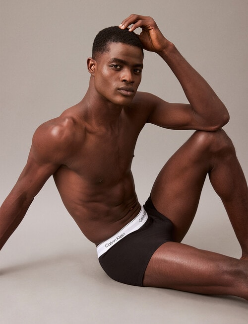 Calvin Klein Cotton Stretch Low Rise Trunk, 3-Pack, Black product photo View 06 L