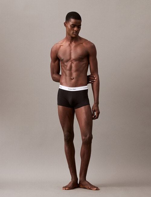 Calvin Klein Cotton Stretch Low Rise Trunk, 3-Pack, Black product photo View 04 L