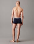Calvin Klein Cotton Stretch Trunk, 3-Pack, Black, Glacier & Blue Bell product photo View 02 S