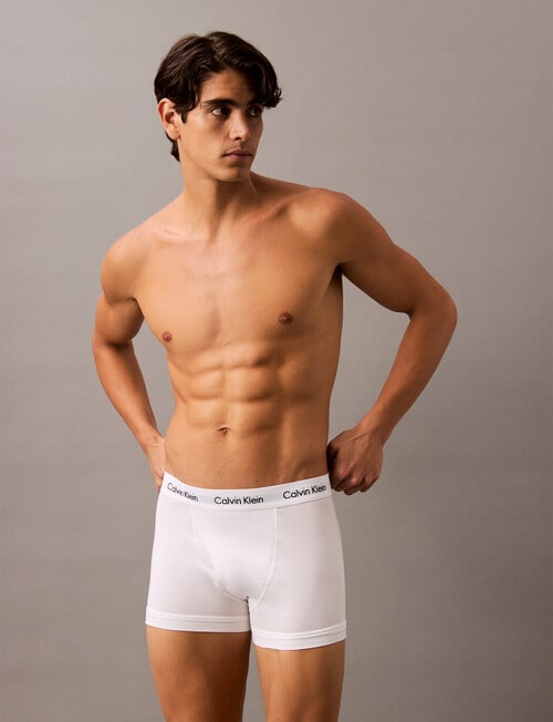 Calvin Klein Relaxed Cotton Stretch Trunk, 3-Pack, Black, White & Grey Heather product photo View 05 L
