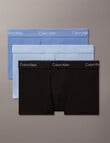 Calvin Klein Cotton Stretch Trunk, 3-Pack, Black, Glacier & Blue Bell product photo
